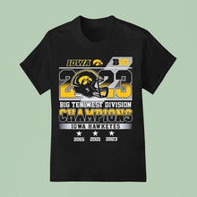 Load image into Gallery viewer, 2023 Big Ten West Division Champions Iowa Hawkeyes 2015 2021 2023 Shirt