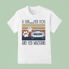 Load image into Gallery viewer, A Girl Her Dog And Her Mustang Vintage Shirt