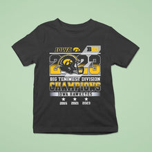 Load image into Gallery viewer, 2023 Big Ten West Division Champions Iowa Hawkeyes 2015 2021 2023 Shirt