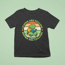 Load image into Gallery viewer, A Frog Reading A Book Leaves Are Falling Books Are Calling Shirt