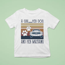 Load image into Gallery viewer, A Girl Her Dog And Her Mustang Vintage Shirt